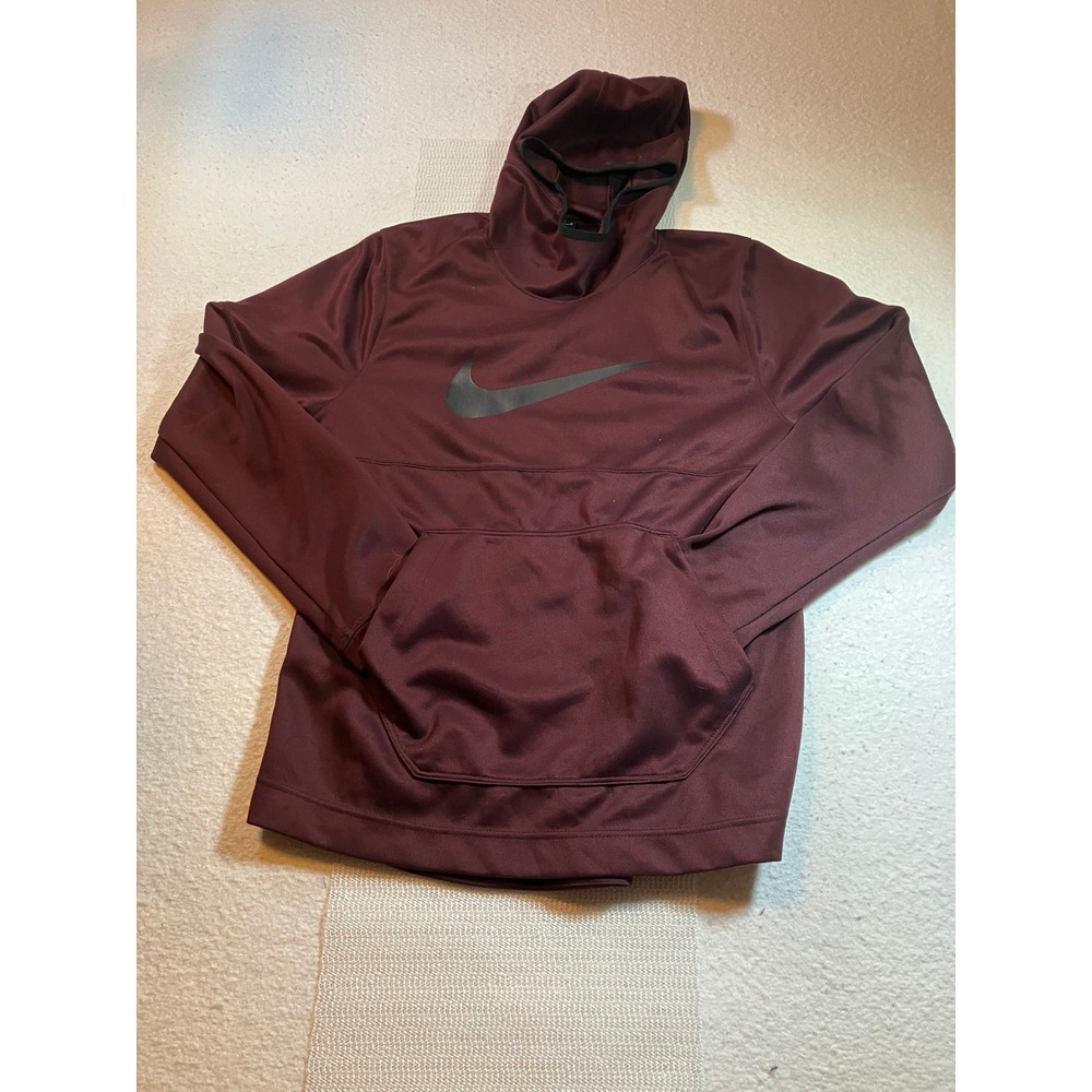 Nike Dry-Fit Hoodie Mens Medium Dark Purple Pullover Swoosh Logo Sweatshirt M